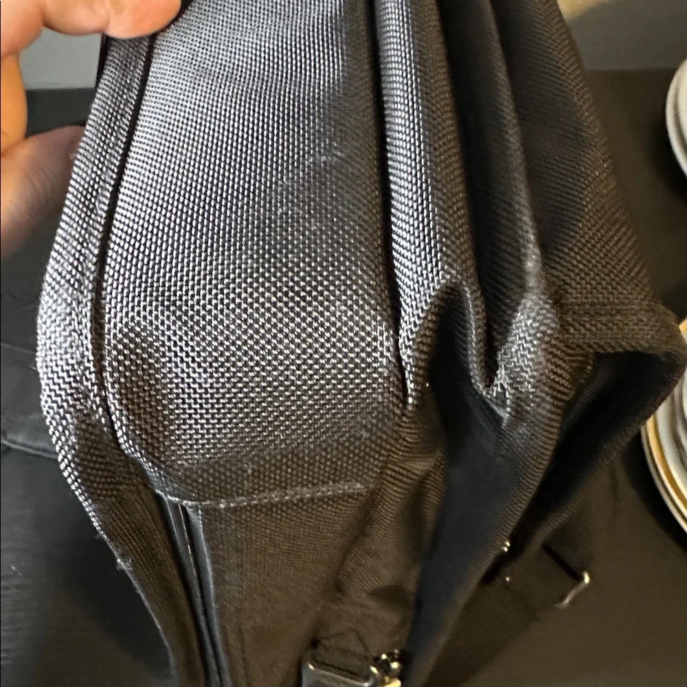 Tumi Alpha Black Ballistic Nylon Expandable Laptop Bag Leather Handles